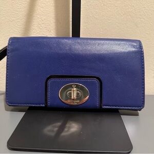 Kate Spade New York Hampton Road Turnlock Mara Wallet Wristlet cobalt blue